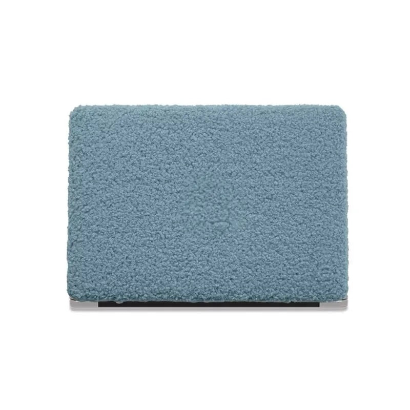 Sea Foam Teddy Plush Leather Macbook Case