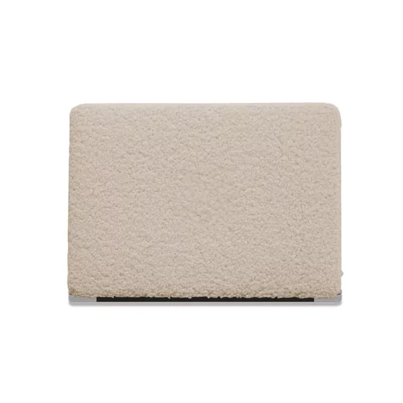 Beige Teddy Plush Leather Macbook Case