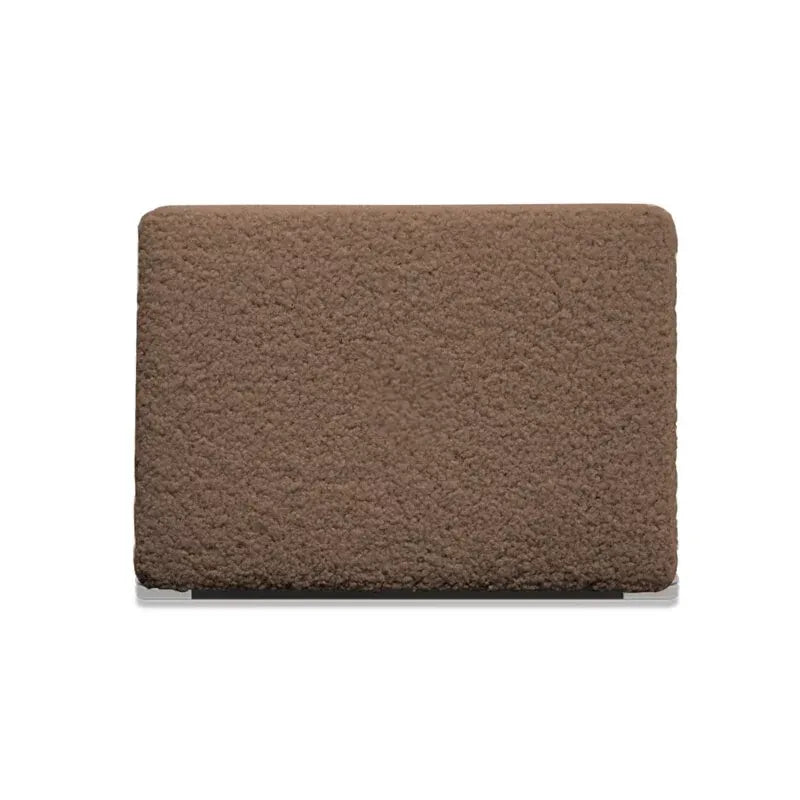 Cocoa Brown Teddy Plush Leather Macbook Case