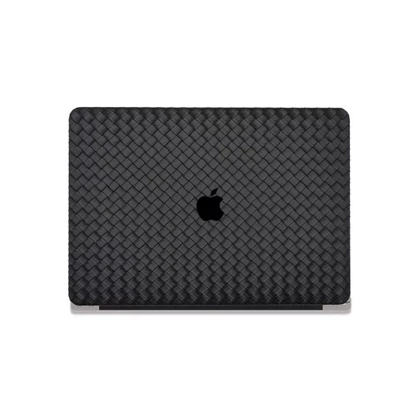 Black Thin Weave Texture Leather Macbook Case