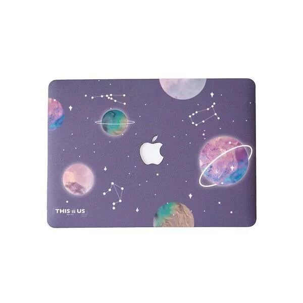 This is us design series Frosty purple Planet Macbook case(Rough)