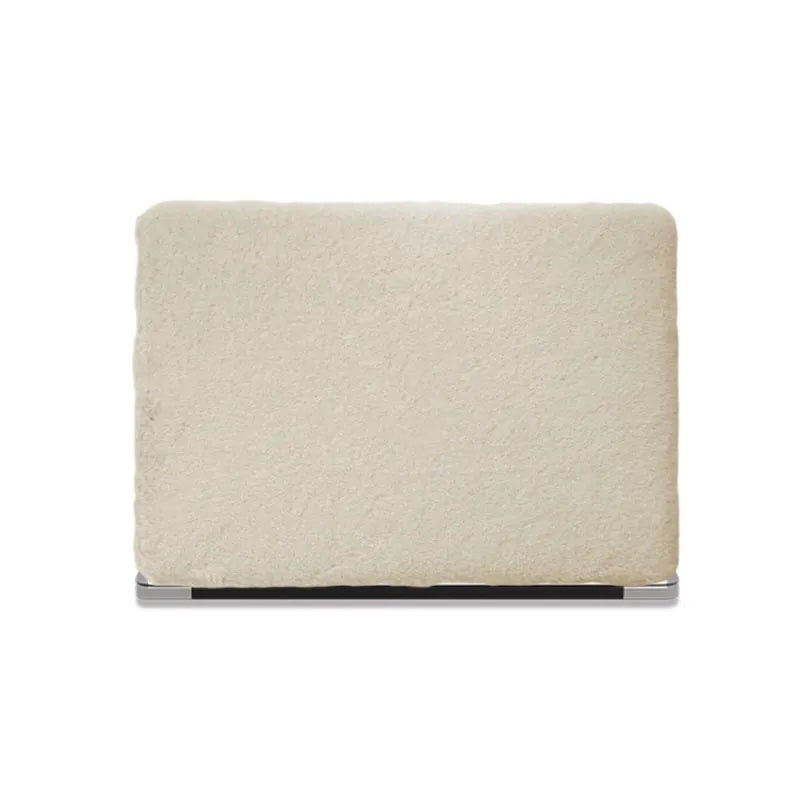 White Rabbit Fur Leather Macbook Case