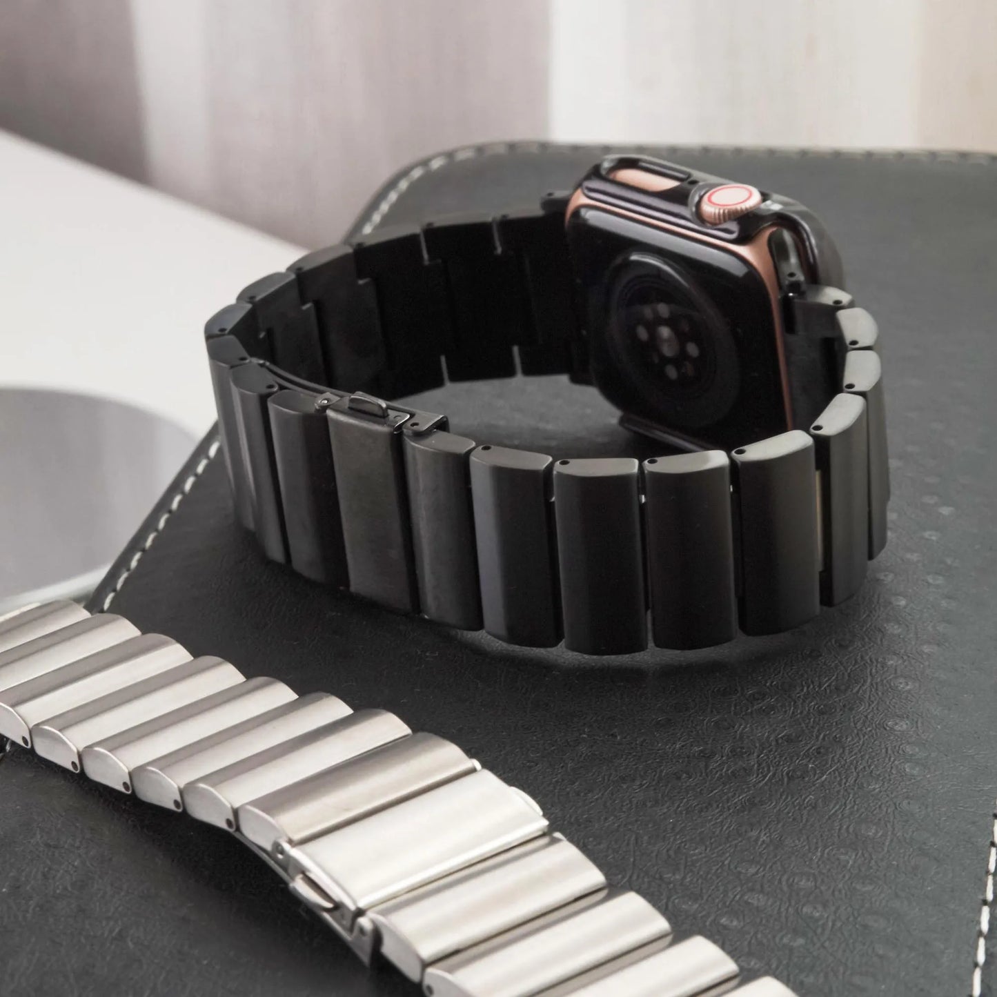 Titanium Wide Band Texture Apple Watch Band