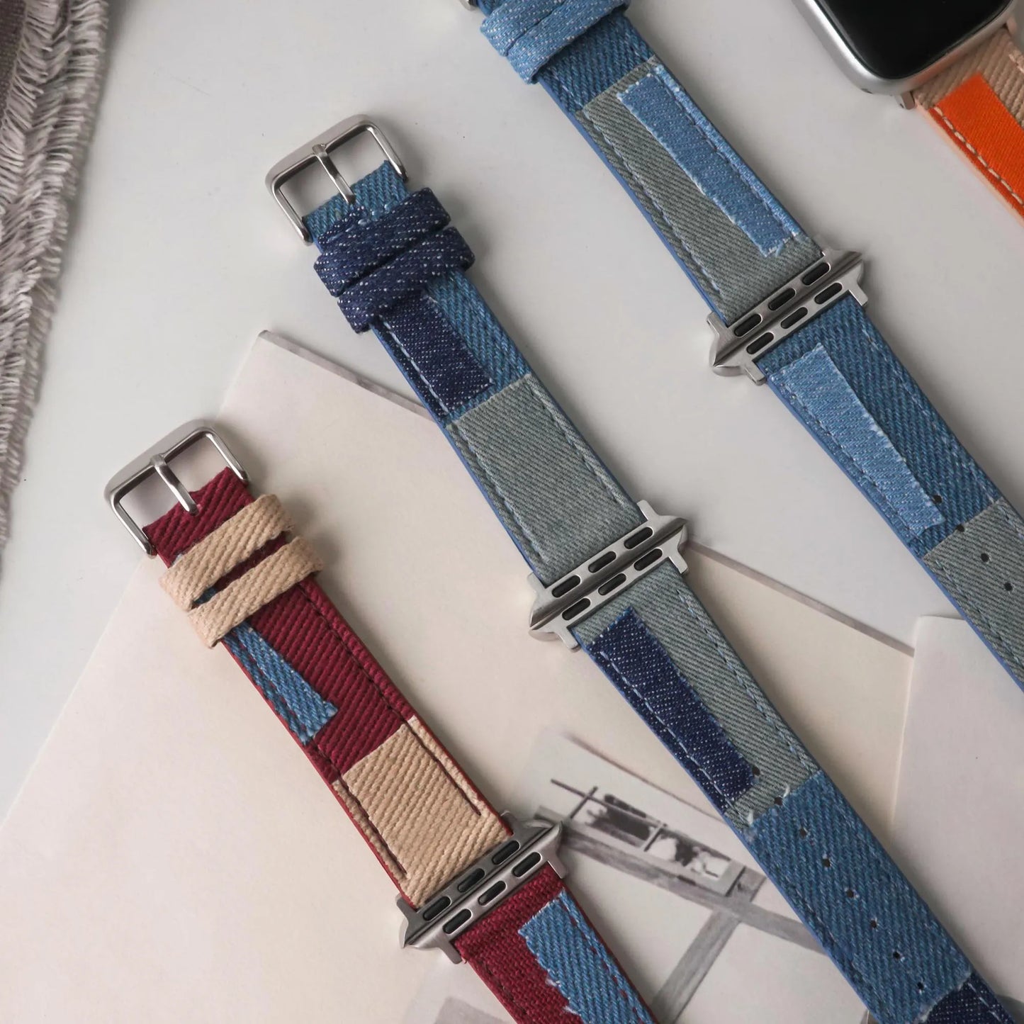 Denim Collage Colorful Apple Watch Band