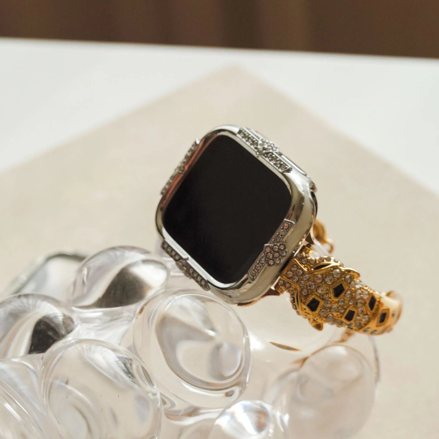 Crown-Embellished Diamond 2-in-1 Protective Case for Apple Watch