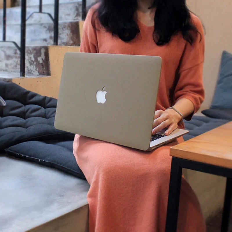 Cream Morandi Mocha brown Macbook Case