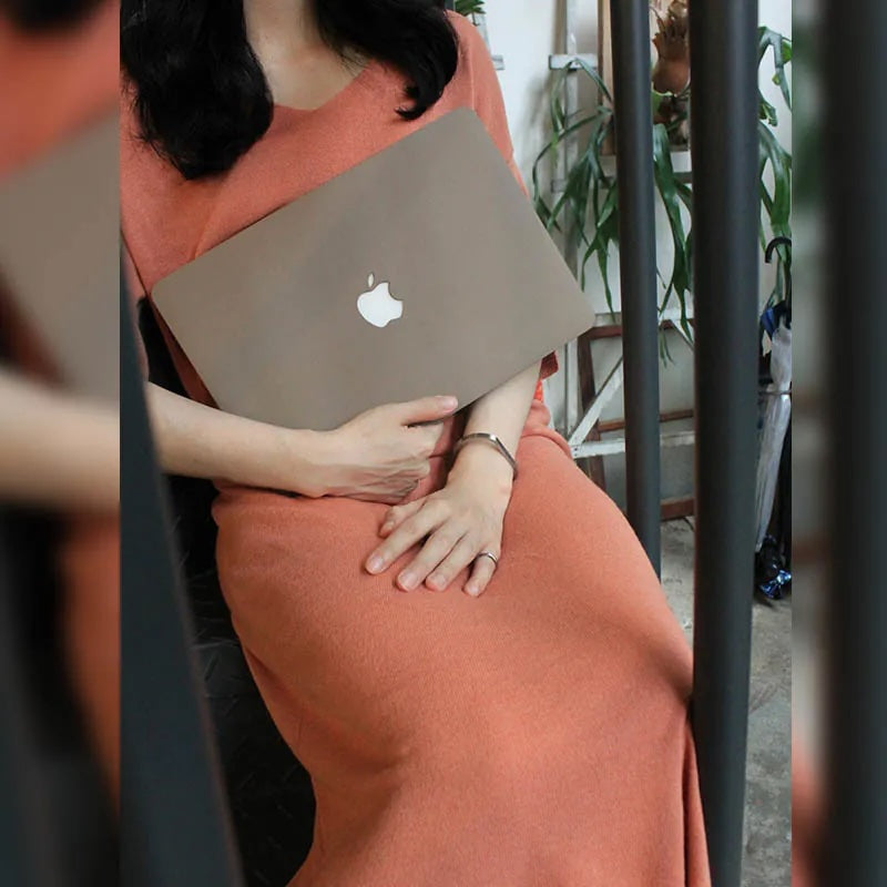 Cream Morandi Mocha brown Macbook Case