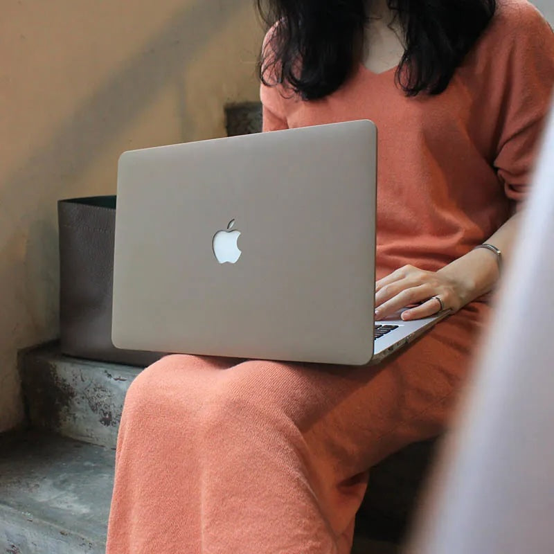 Cream Morandi Mocha brown Macbook Case