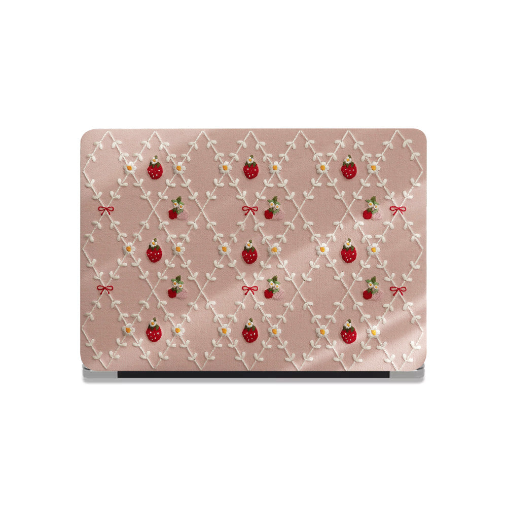 Embroidered Series ♾ Pink Mood Delicate Stitch Detailing MacBook Case