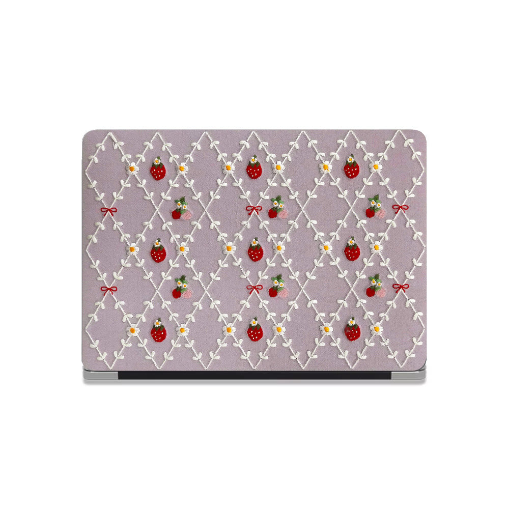 Embroidered Series ♾ Purple Mood Delicate Stitch Detailing MacBook Case