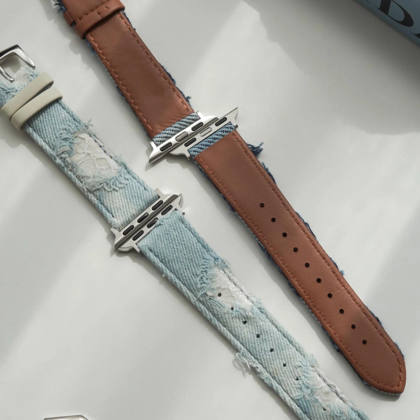 Distressed Denim Material Apple Watch Band