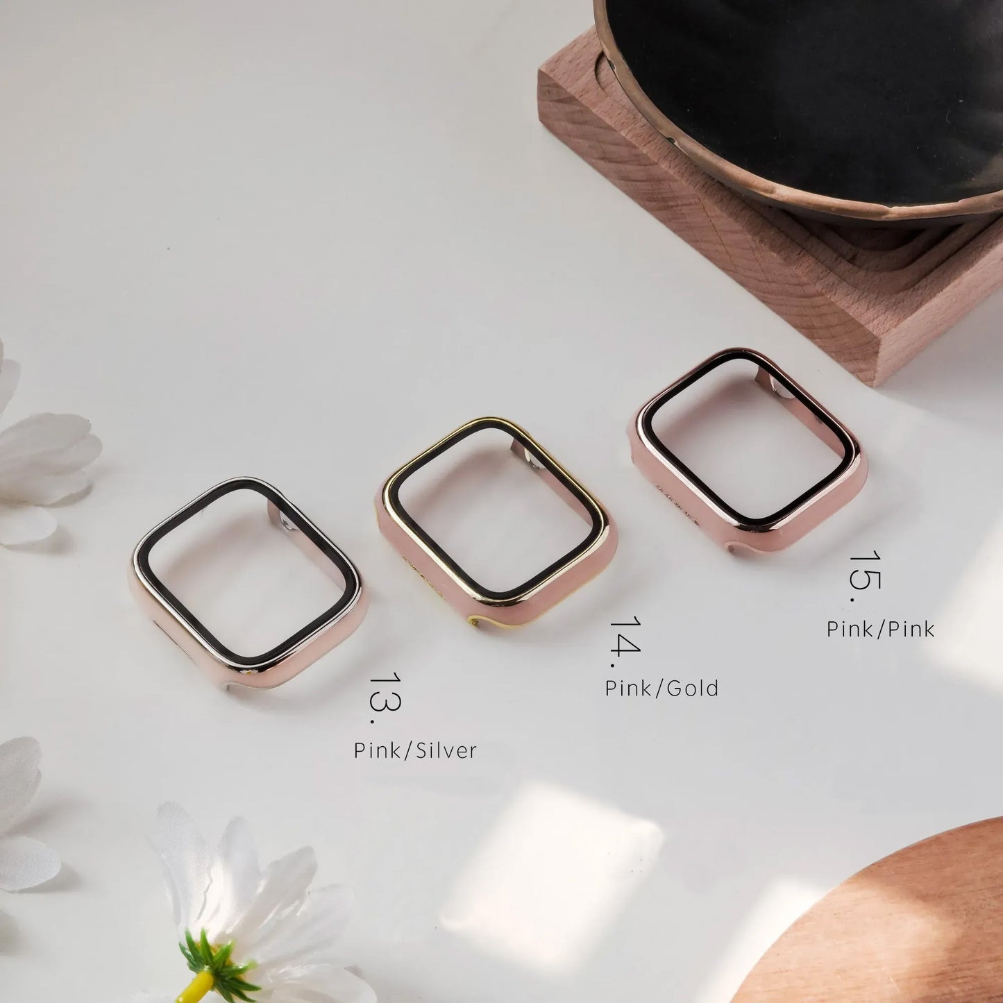 Cloisonné style Protective Case/Tempered Film Combo & Apple Watch Protective Case