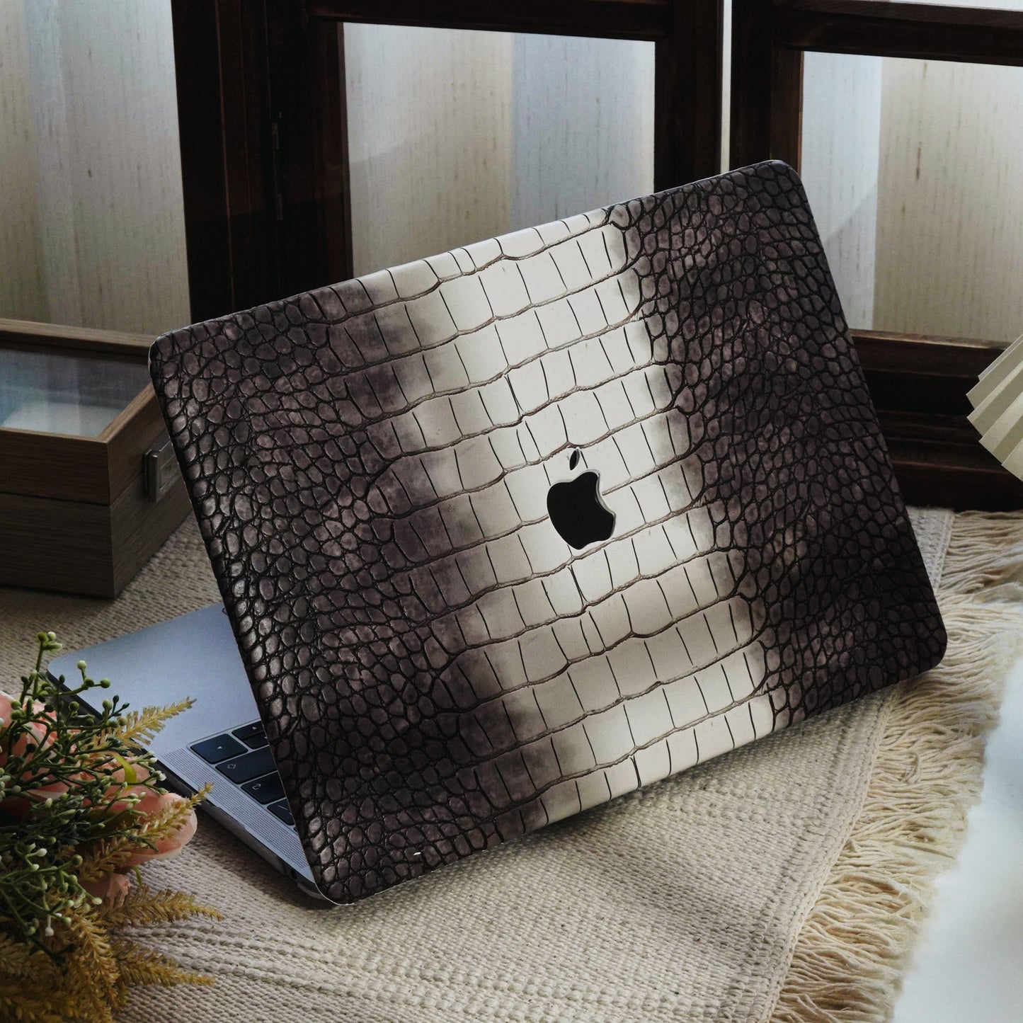 Himalaya ♾ Crocodile Leather Dark Brown Macbook Case