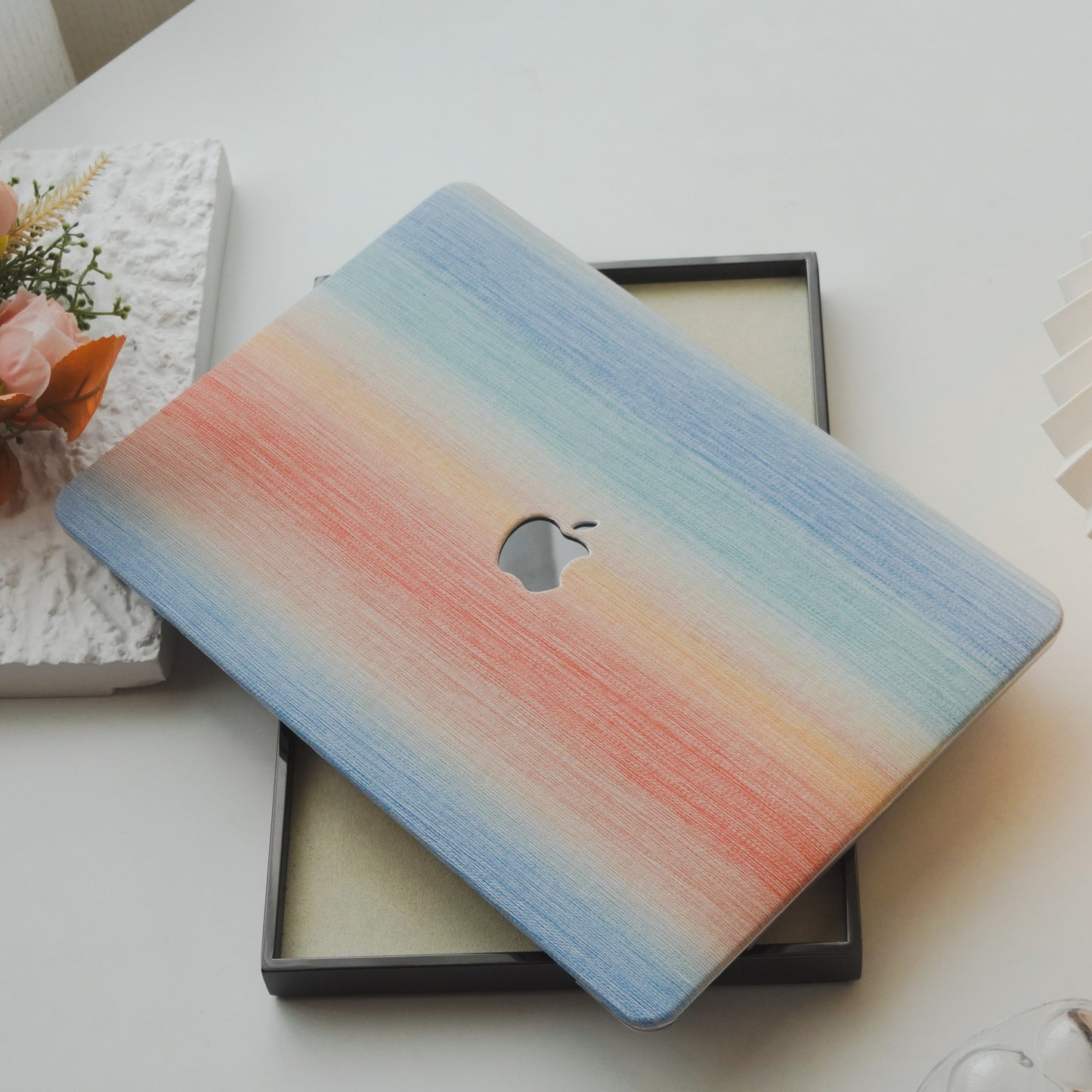 This is us Exquisite Leather ♾ Rainbow Striped Mac Case