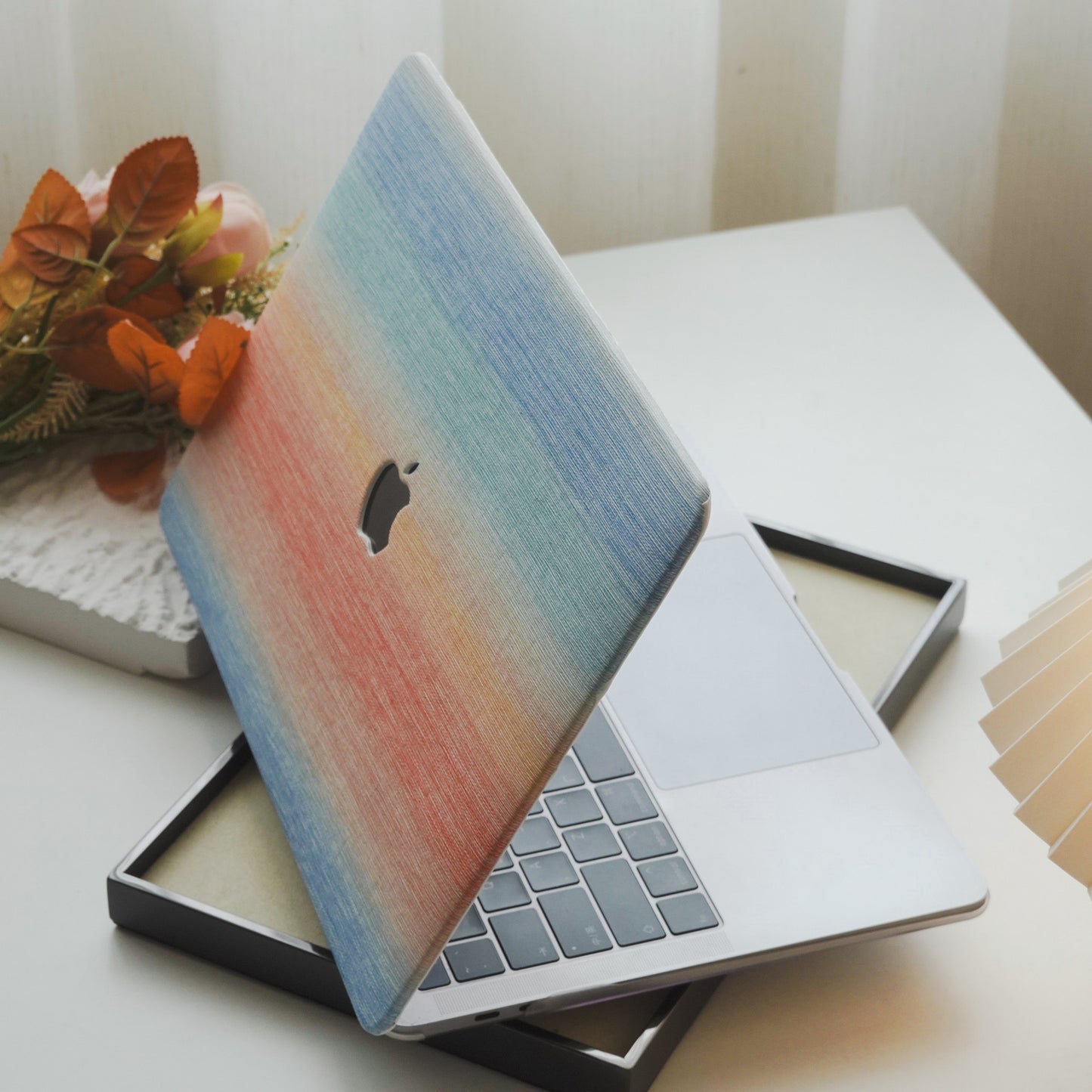 This is us Exquisite Leather ♾ Rainbow Striped Mac Case
