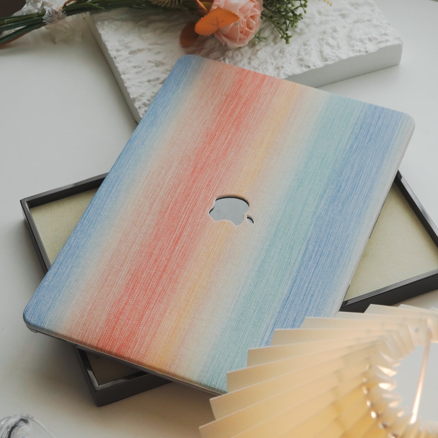 This is us Exquisite Leather ♾ Rainbow Striped Mac Case