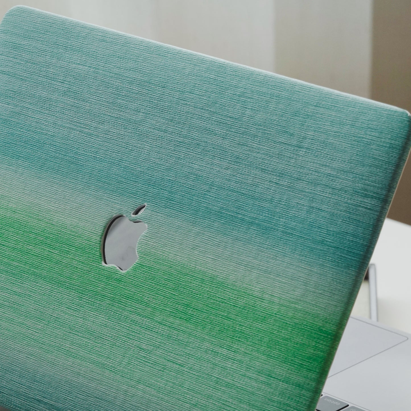 This is us Exquisite Leather ♾ Grass Green Striped Mac Case