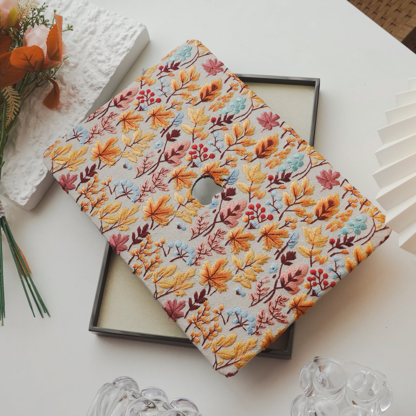 This is us Exquisite Leather ♾ Autumn Leaf Embroidery MacBook Case