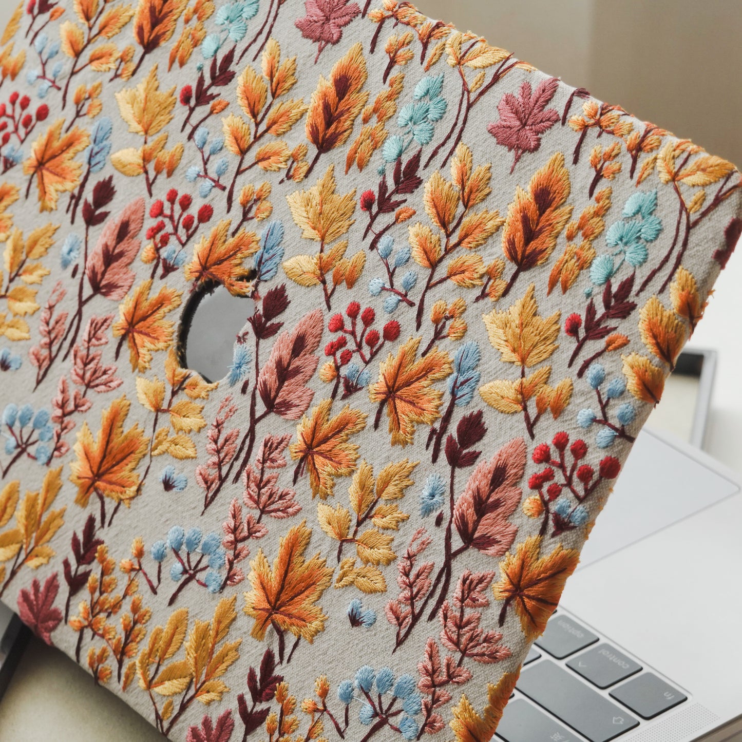 This is us Exquisite Leather ♾ Autumn Leaf Embroidery MacBook Case