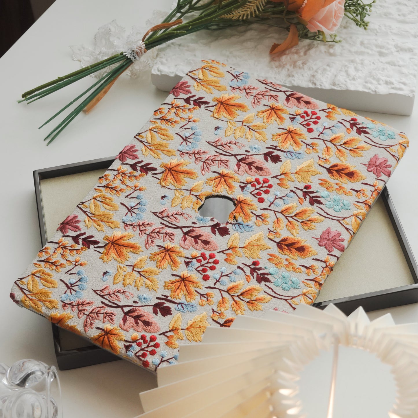 This is us Exquisite Leather ♾ Autumn Leaf Embroidery MacBook Case