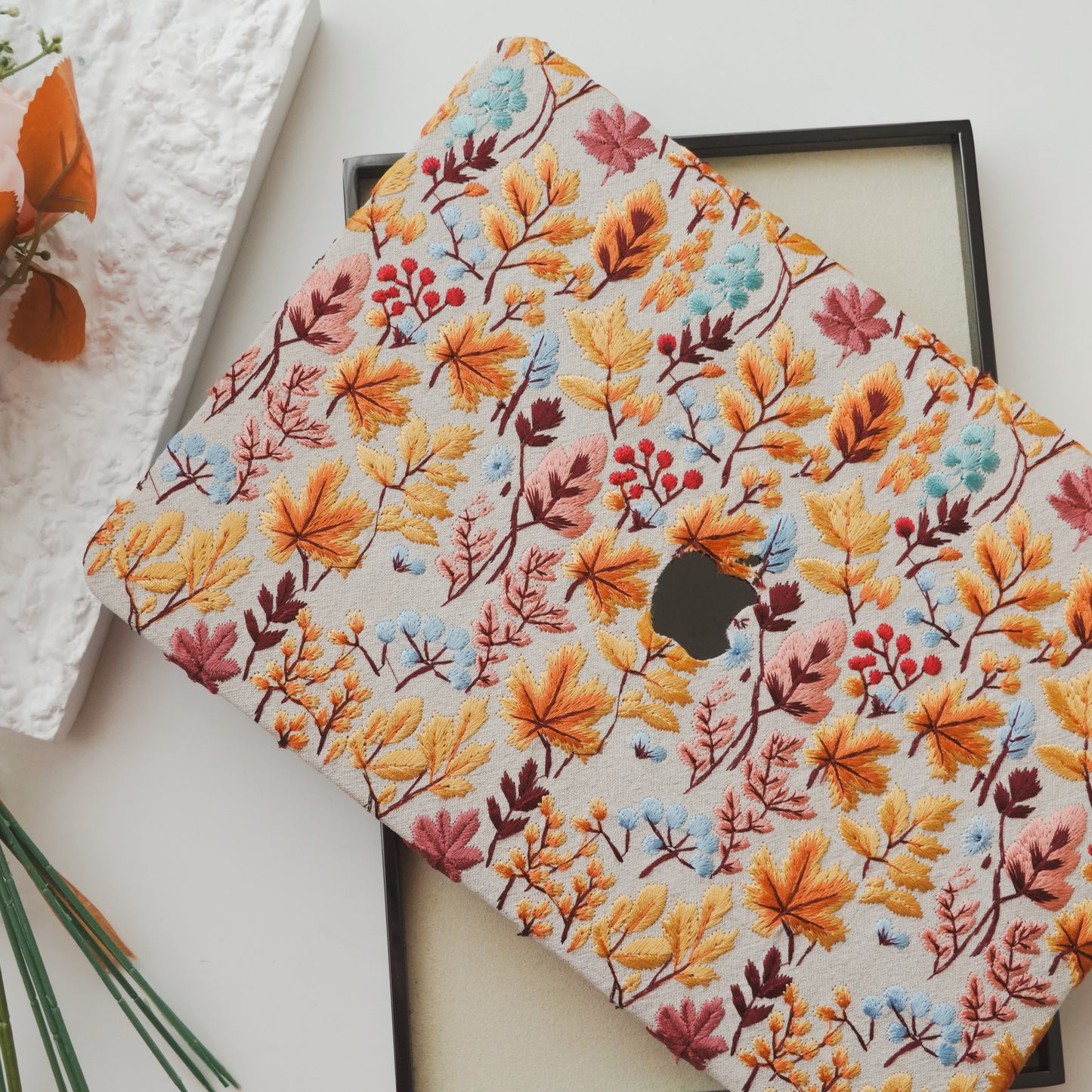 This is us Exquisite Leather ♾ Autumn Leaf Embroidery MacBook Case