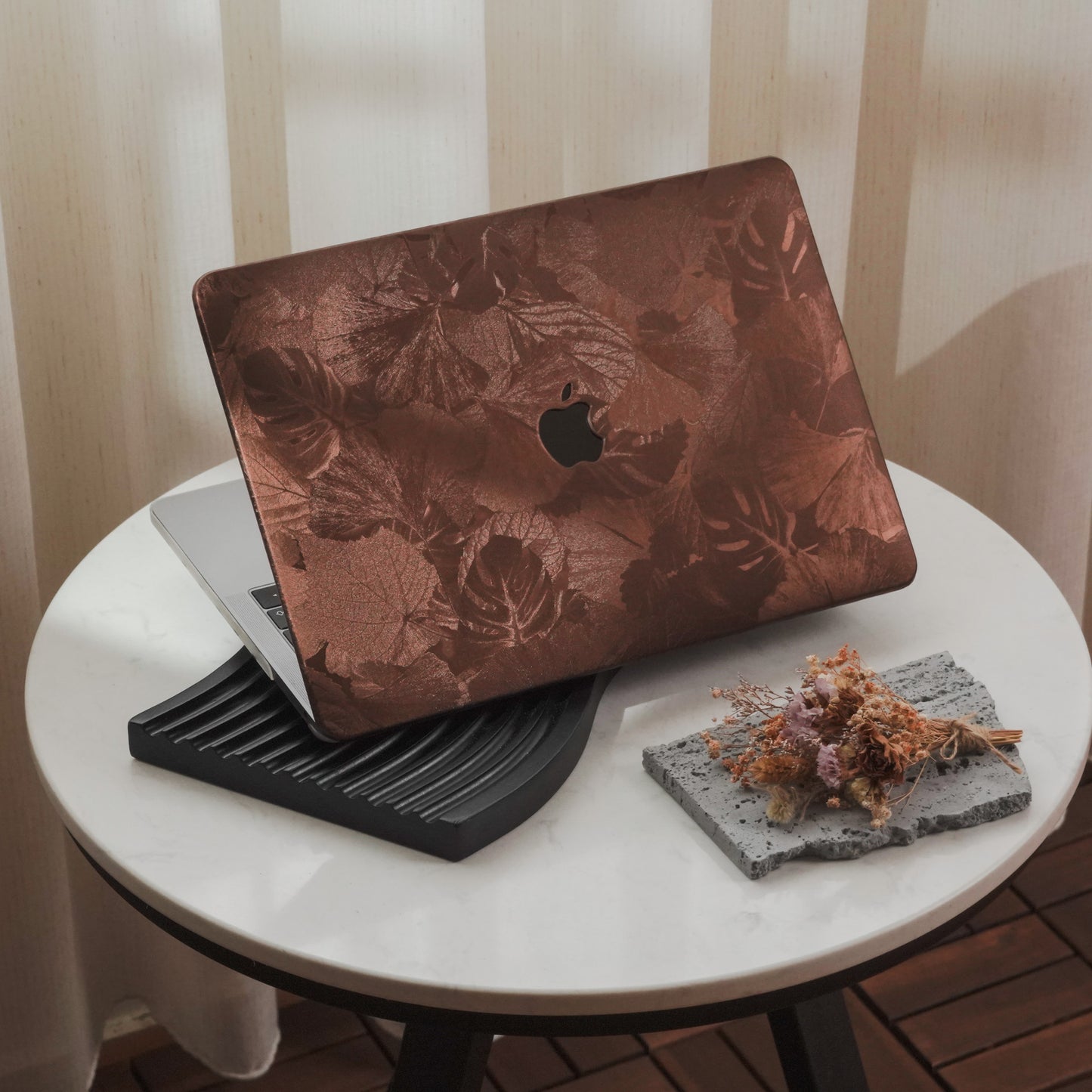 Leather Series ♾ Lucky Clover Laser-Engraved Leather Brown MacBook Case