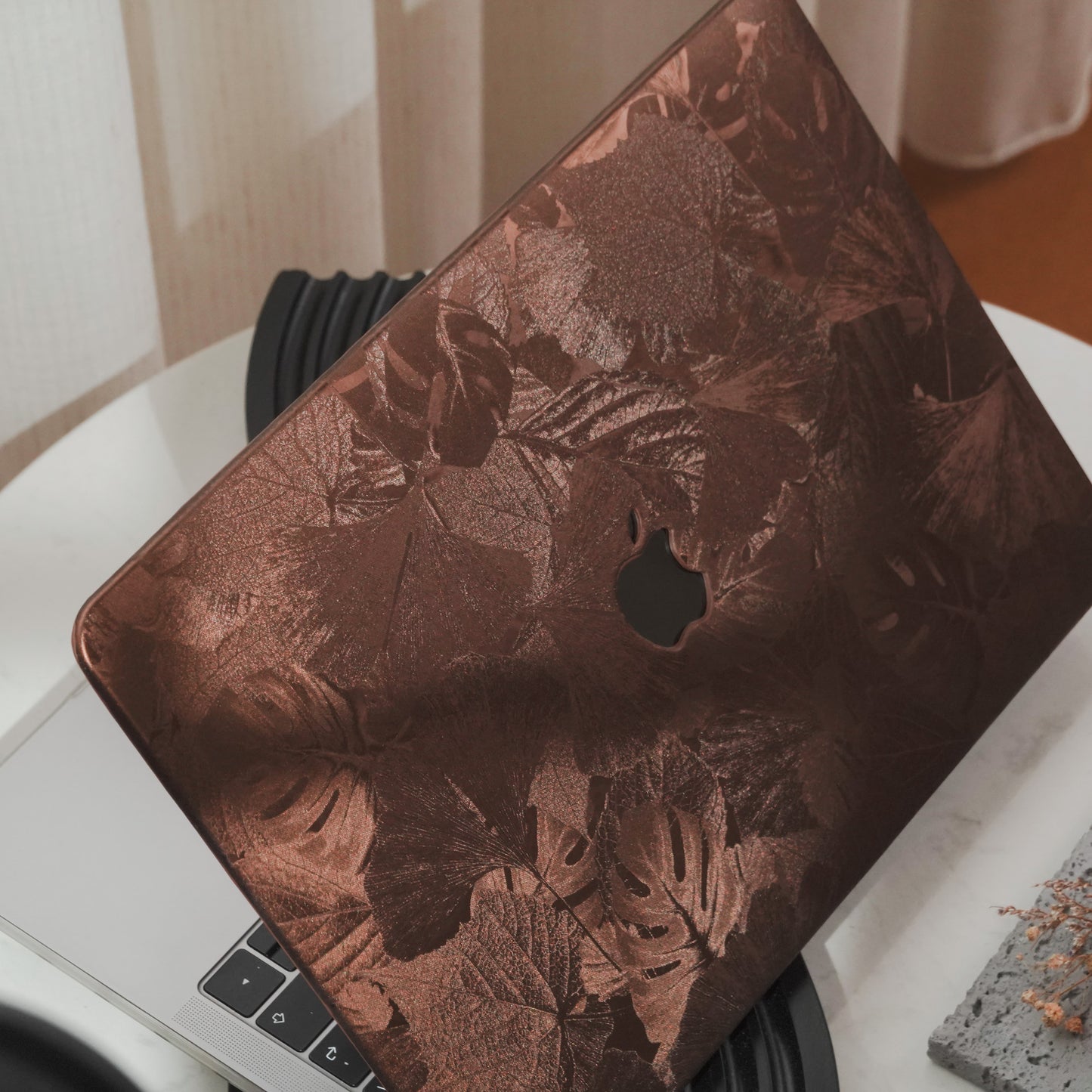 Leather Series ♾ Lucky Clover Laser-Engraved Leather Brown MacBook Case