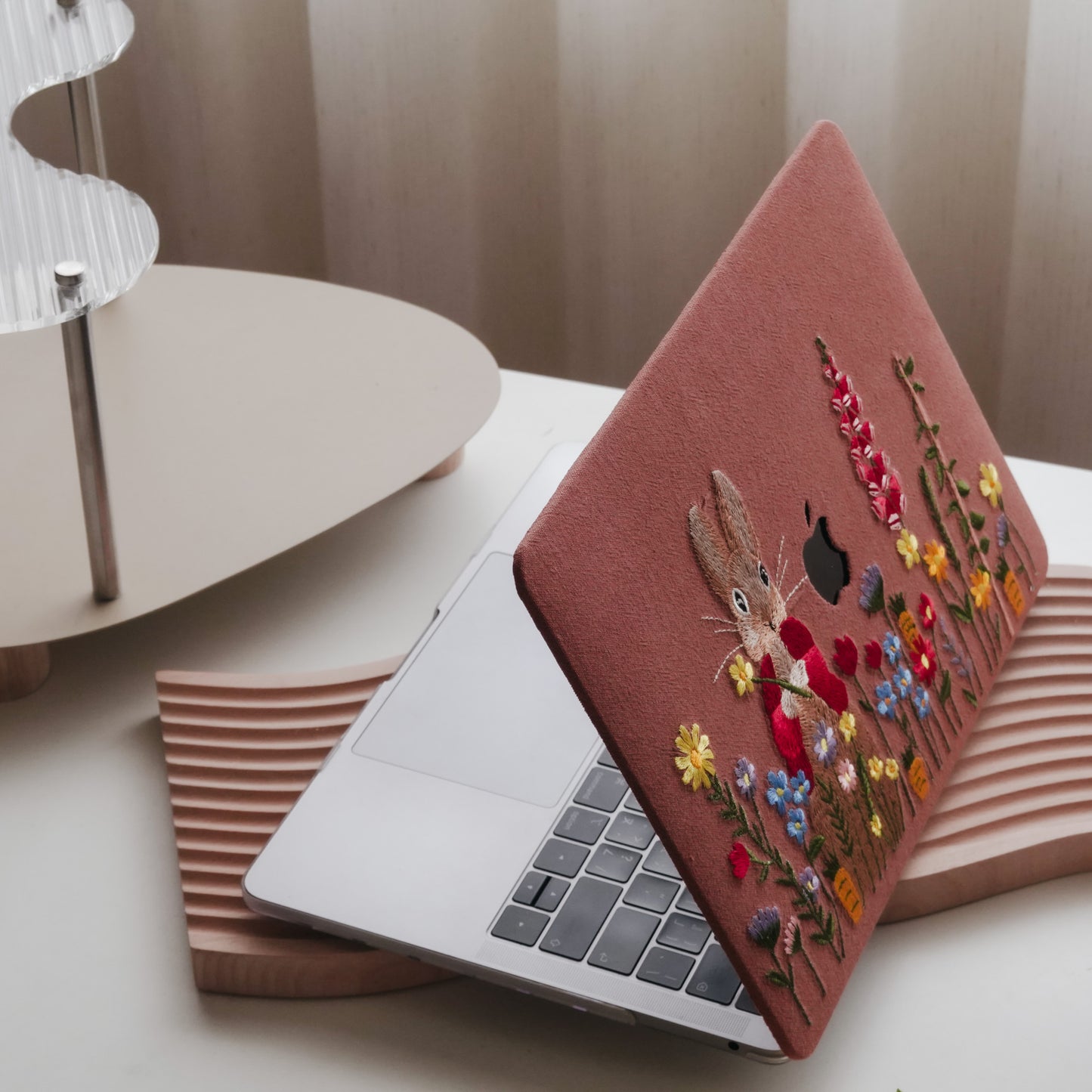 This is us Hand-Drawn Red-Clad Lucky Rabbit ♾ Textured Stitching Mac Case