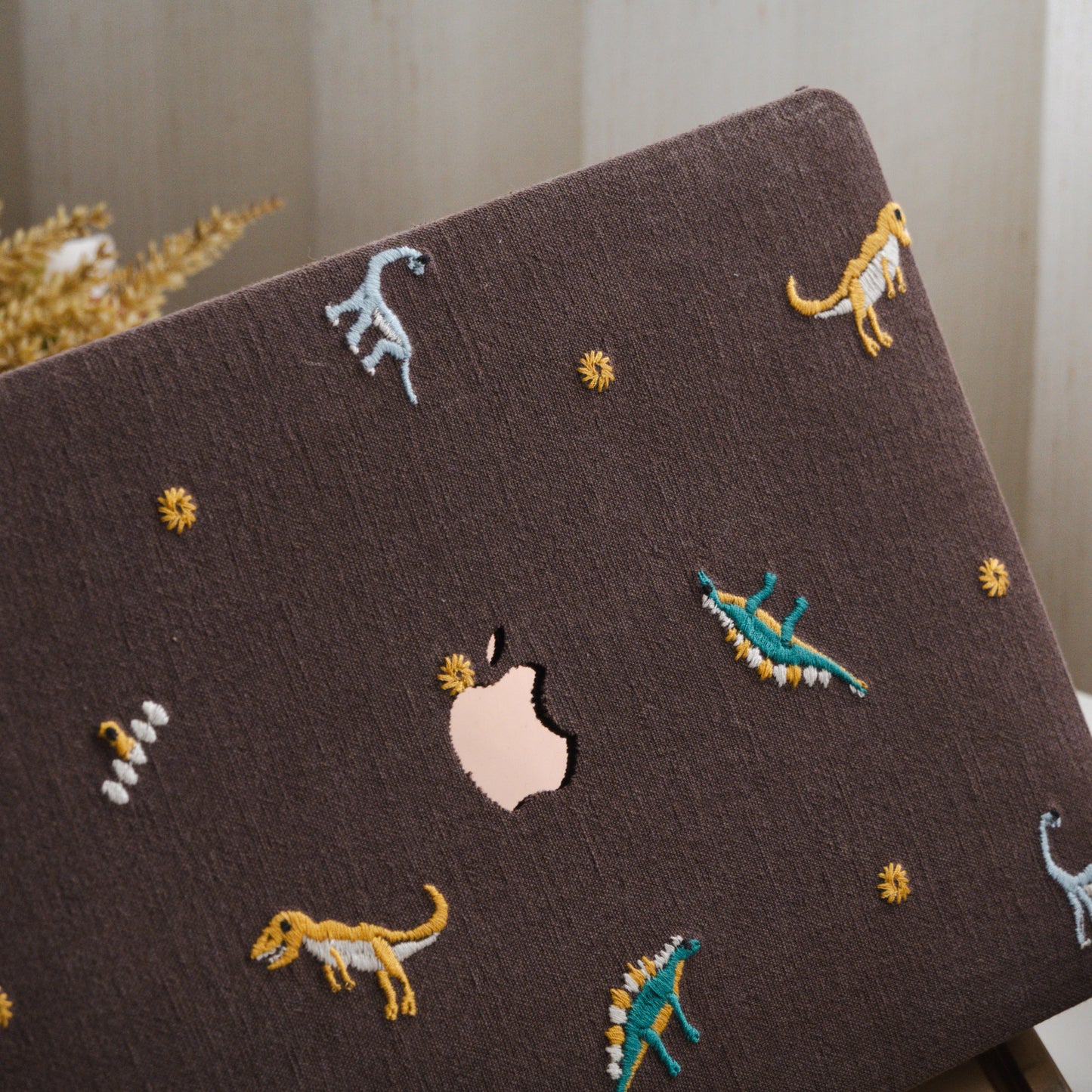 Embroidery Series ♾ Dinosaur Collection Textured Stitching MacBook Case