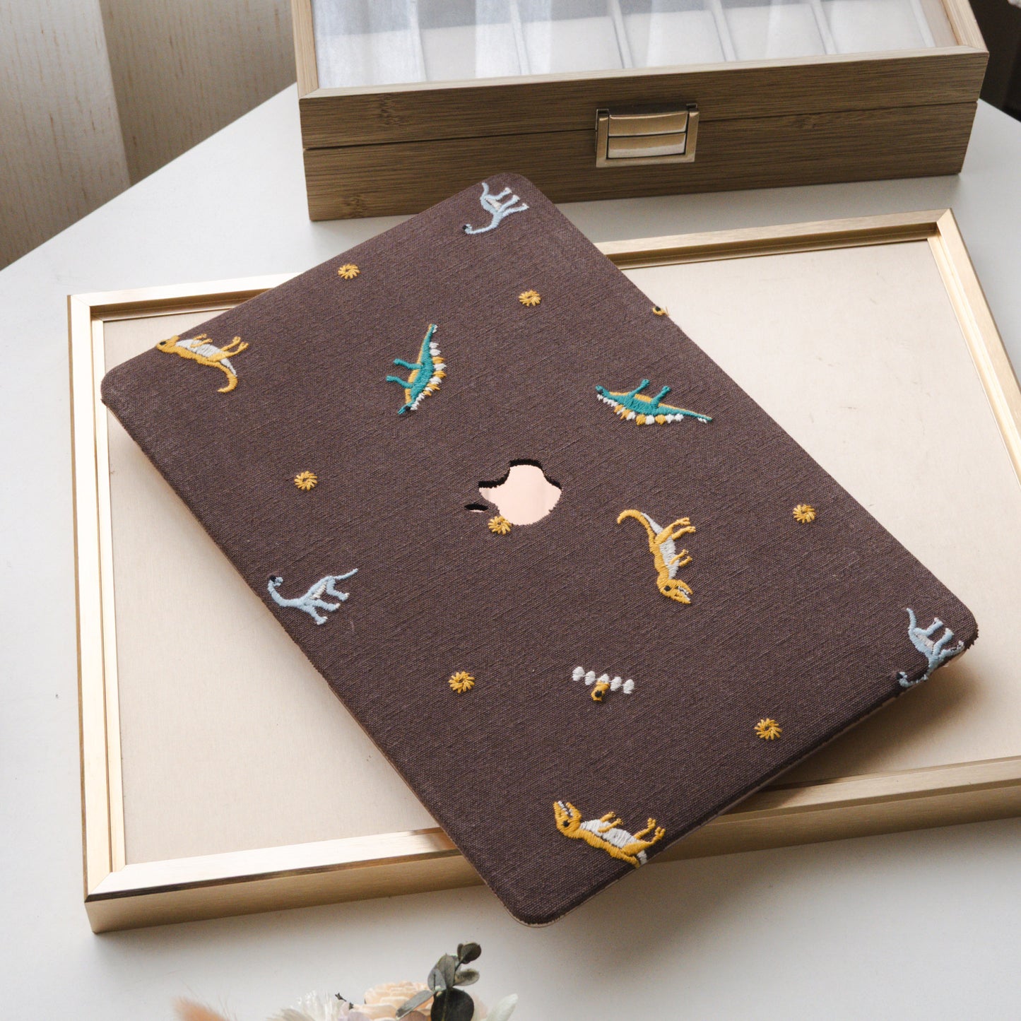 Embroidery Series ♾ Dinosaur Collection Textured Stitching MacBook Case