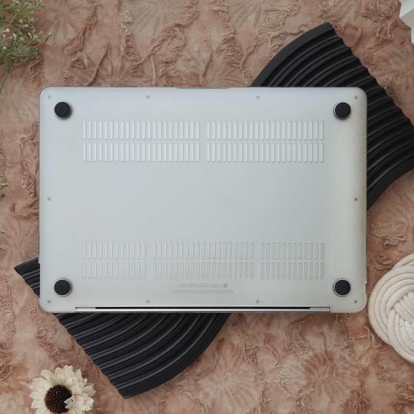 This is us Sunny Blossom Path ♾ Textured Stitching Ivory Mac Case