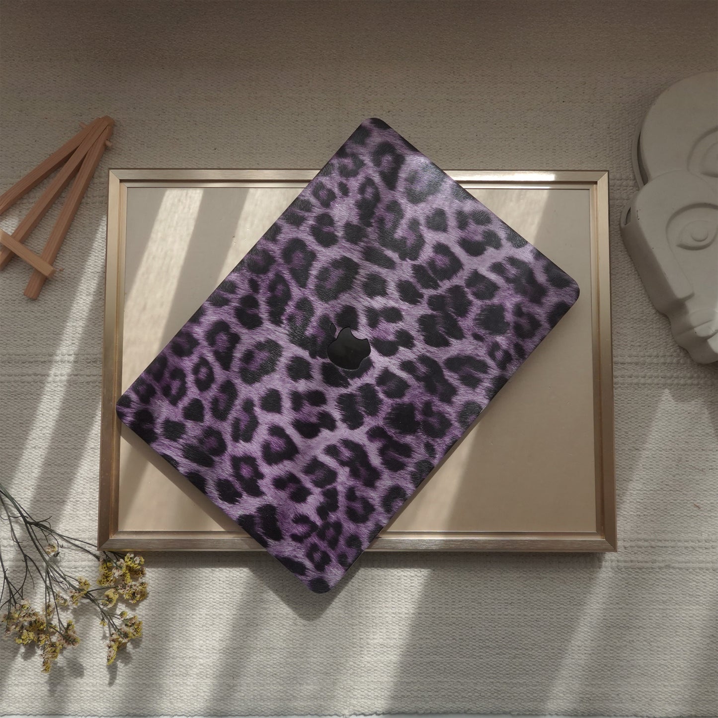 Purple Leopard ♾ Textured Leather MacBook Case