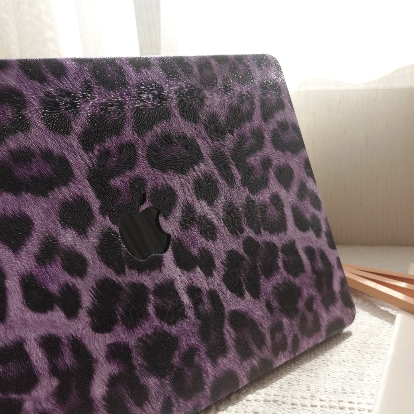 Purple Leopard ♾ Textured Leather MacBook Case