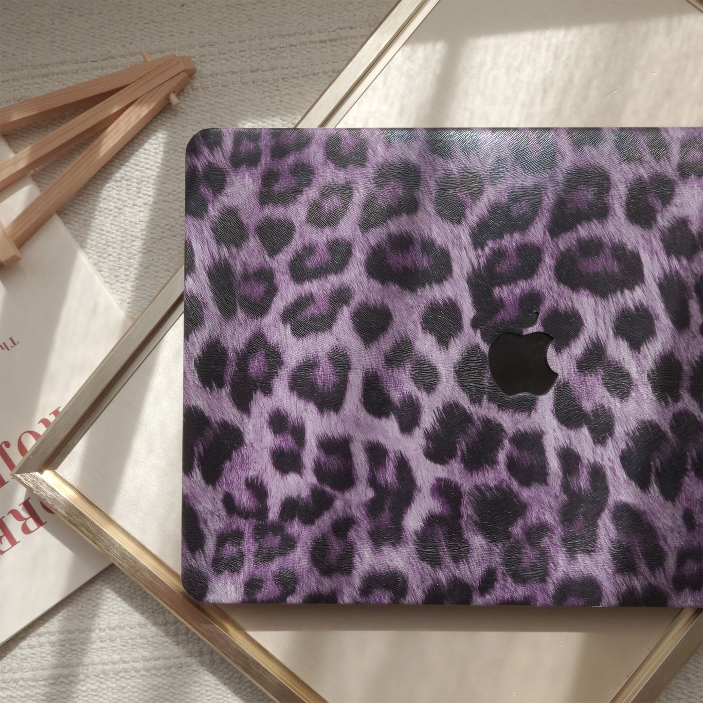 Purple Leopard ♾ Textured Leather MacBook Case