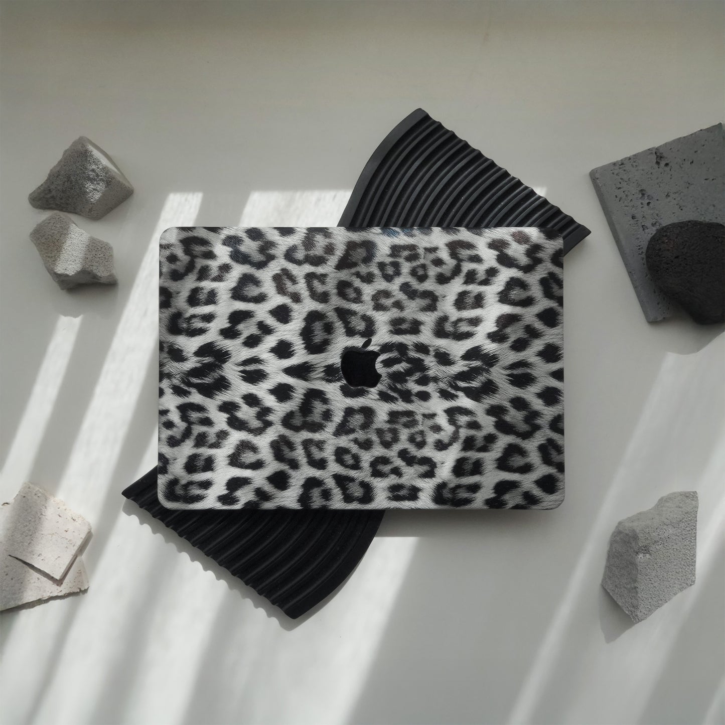 Black Leopard ♾ Textured Leather MacBook Case