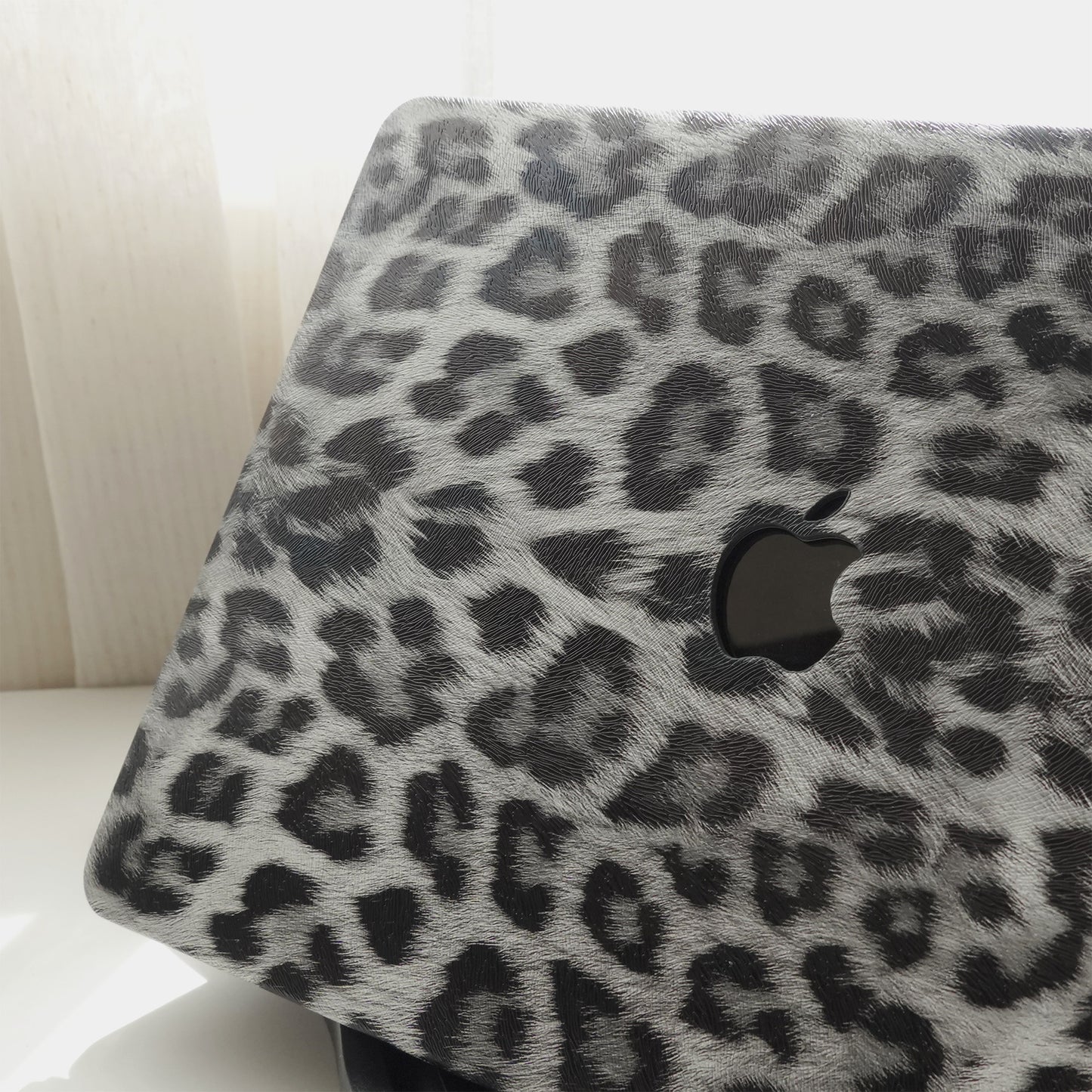 Black Leopard ♾ Textured Leather MacBook Case
