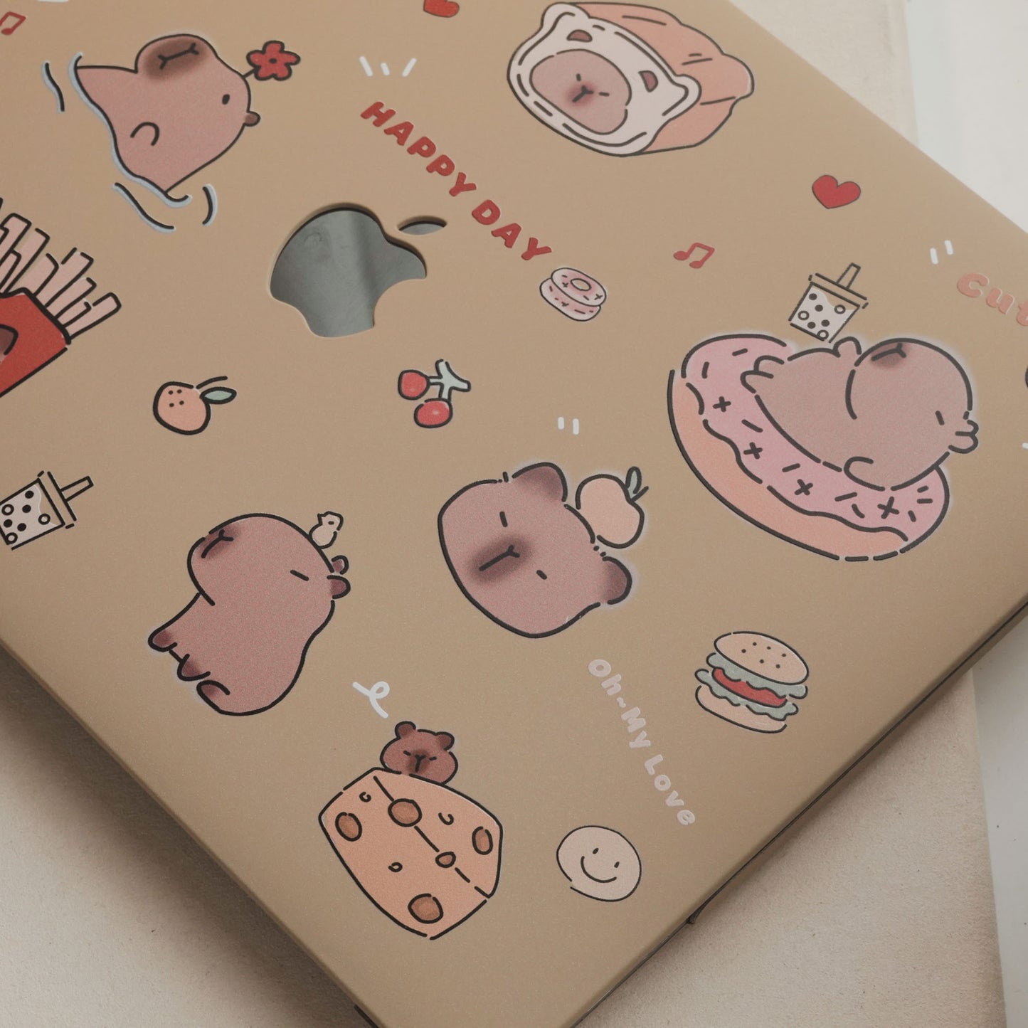 This is us Designer Q-version Capybara Hand-drawn Macbook Case