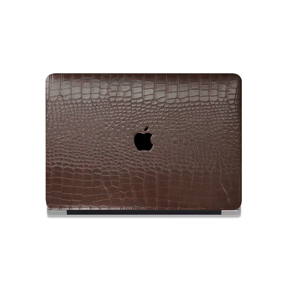 Leather Series ♾ Dark Brown Crocodile Leather MacBook Case