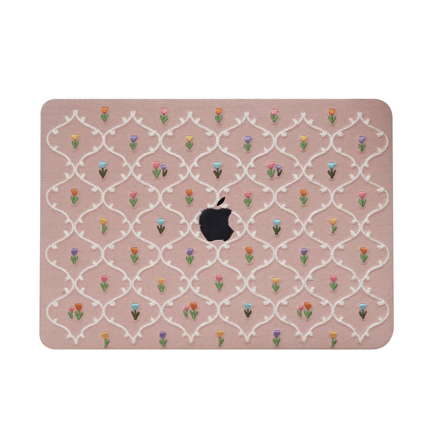 This Is Us Plaid Floral ♾ Textured Stitching Sky Pink Mac Case