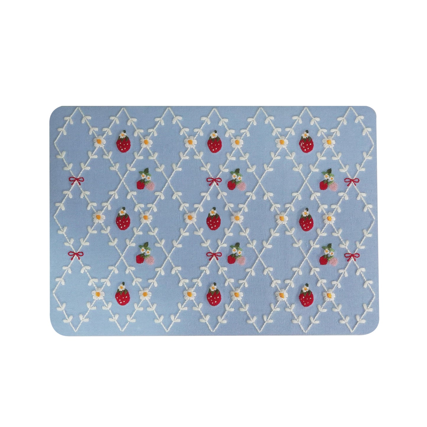Embroidered Series ♾ Berry Blue Mood Delicate Stitch Detailing MacBook Case