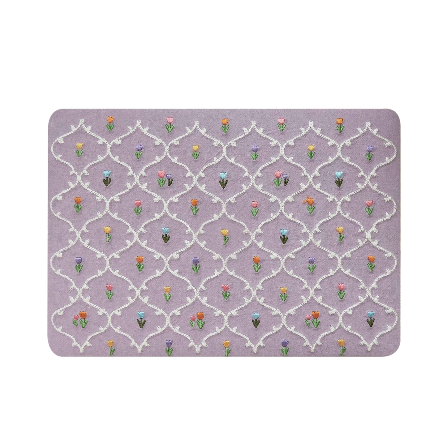 This Is Us Plaid Floral ♾ Textured Stitching Sky Purple Mac Case