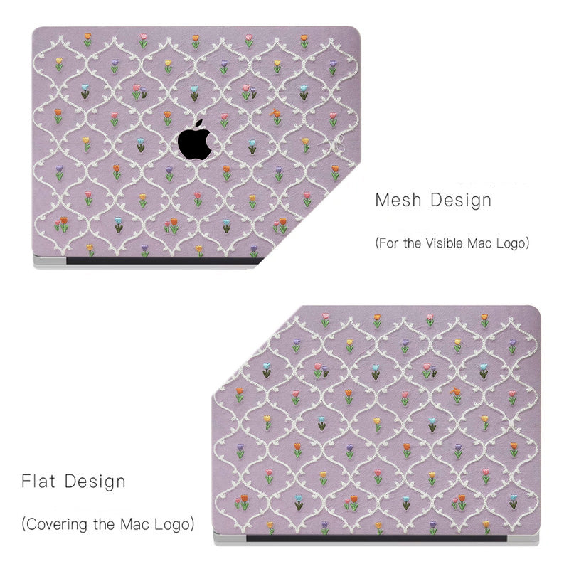 This Is Us Plaid Floral ♾ Textured Stitching Sky Purple Mac Case