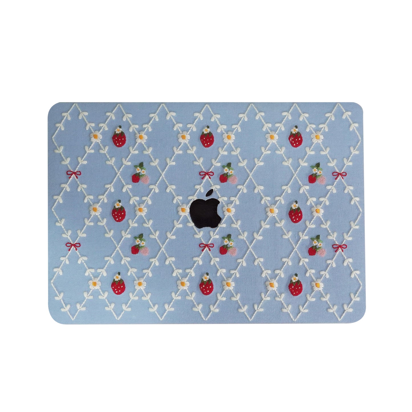 Embroidered Series ♾ Berry Blue Mood Delicate Stitch Detailing MacBook Case