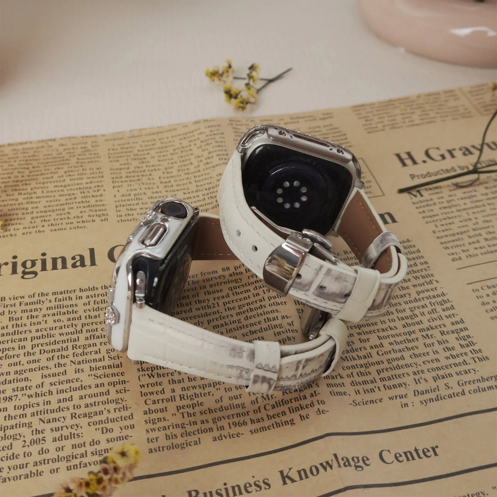 Crocodile Embossing Leather Apple Watch Band