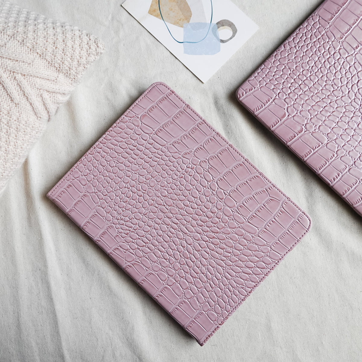Crocodile Style & Crocodile Pink with Pencil Holder iPad Protective Case