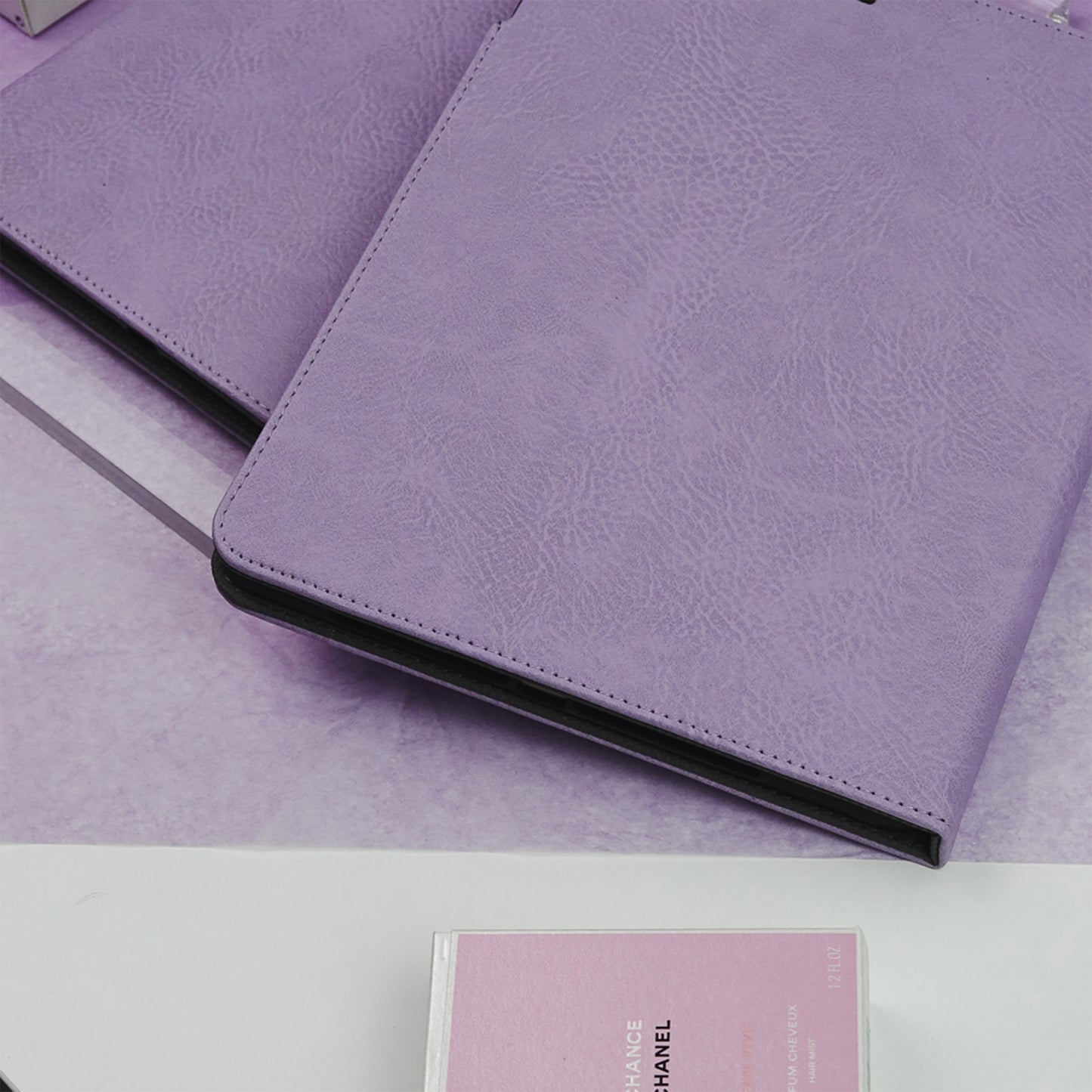 Leather Series & Mauve Purple with Pencil Holder iPad Case