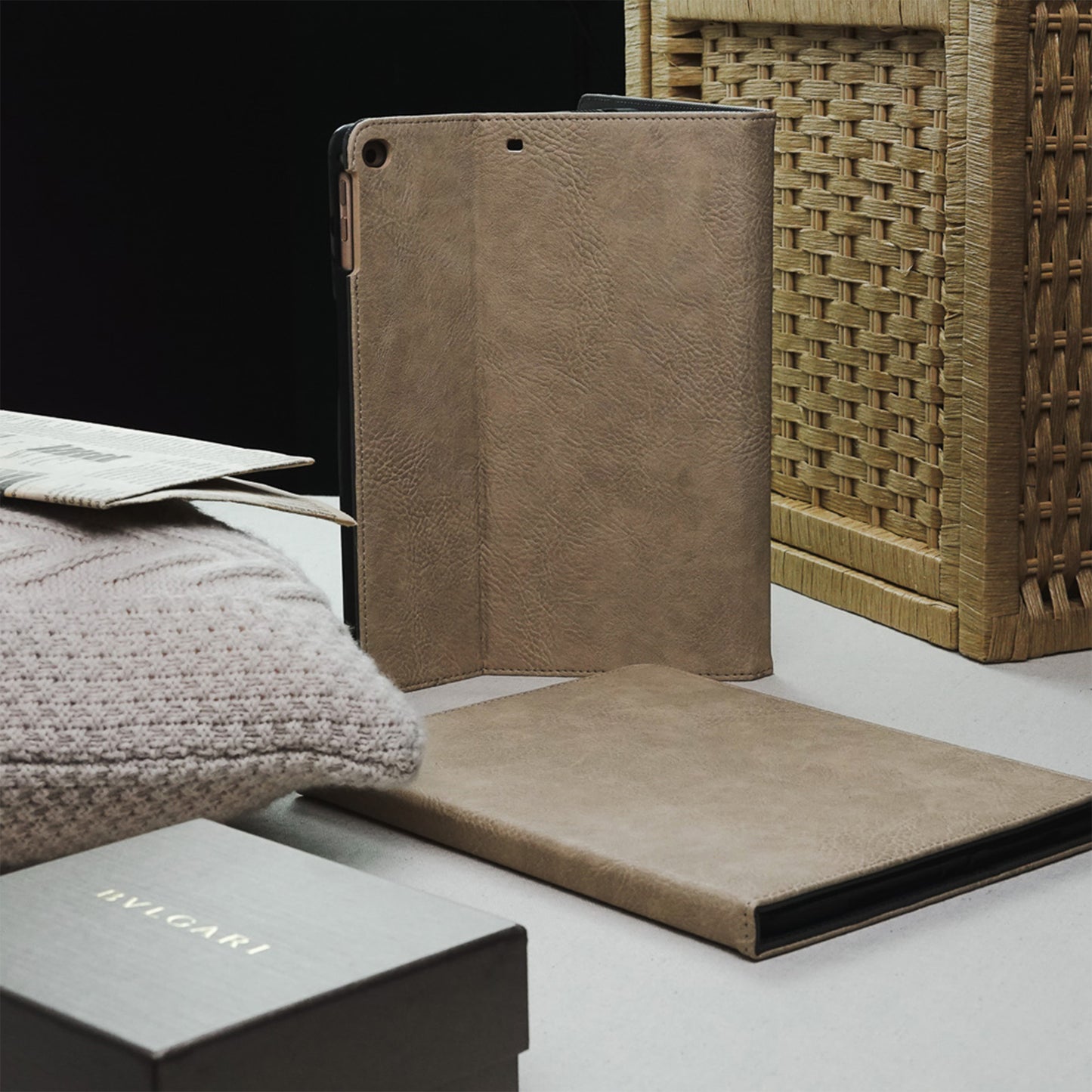 Leather Series & Cuban Brown with Pencil Holder iPad Case