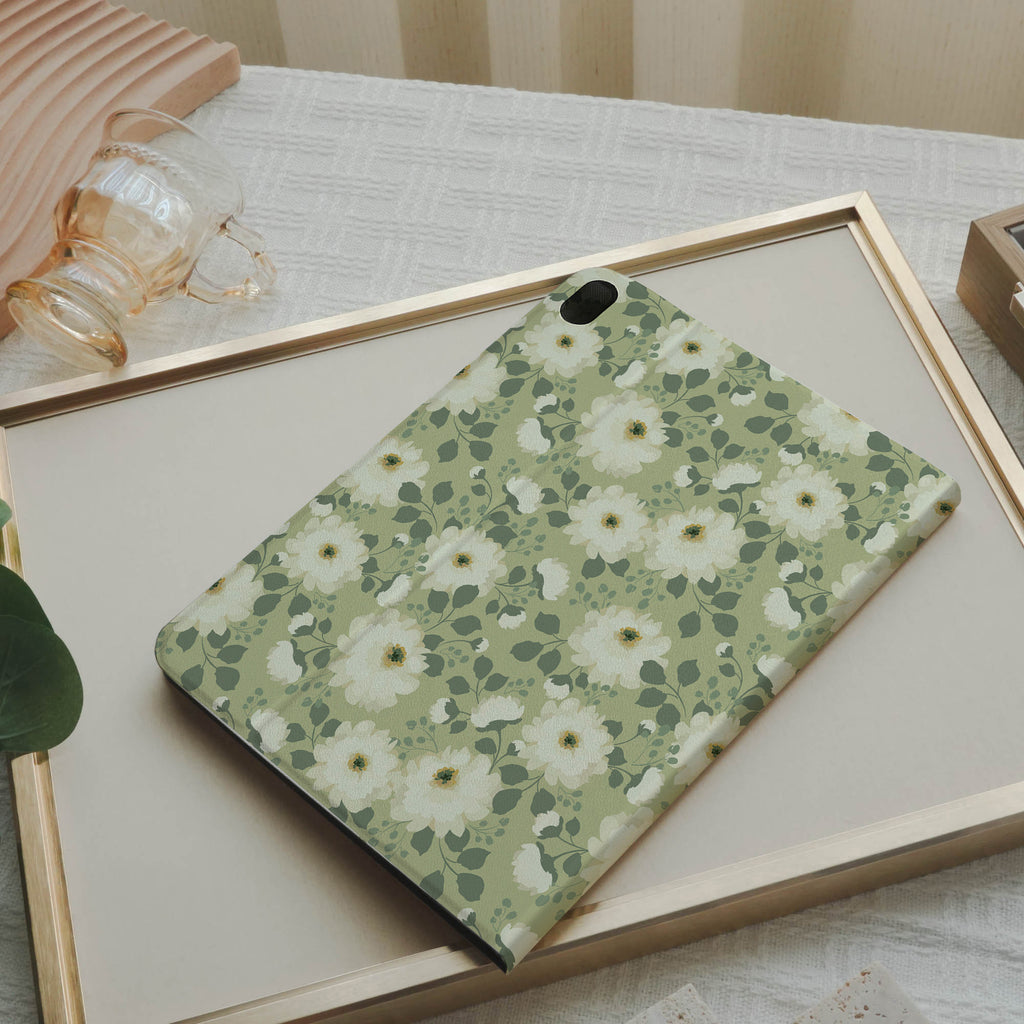 Design Evergreen Blossom  Pencil Magnetic Pen Slot iPad Protective Case