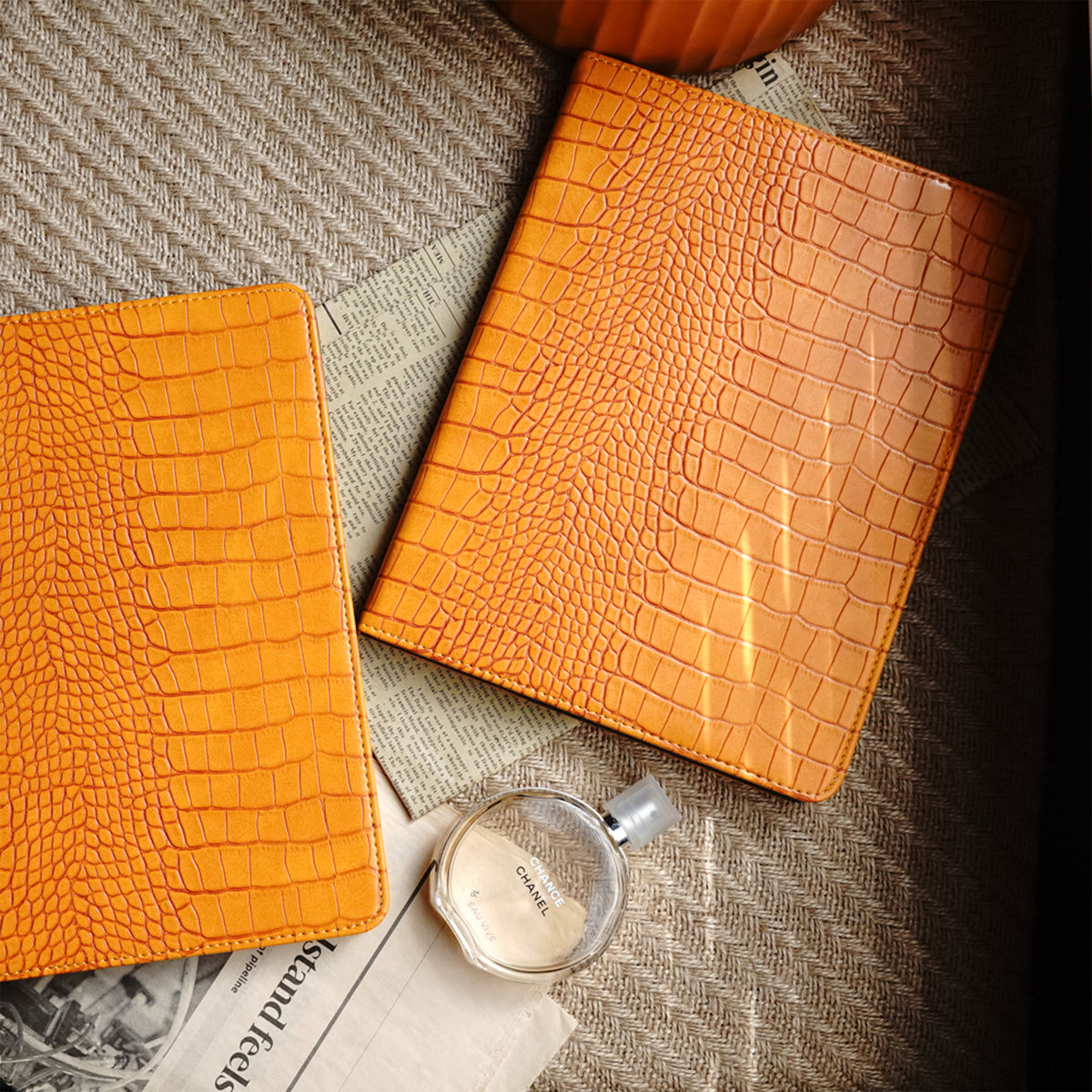 Crocodile Style & Orange with Pencil Holder iPad Protective Case