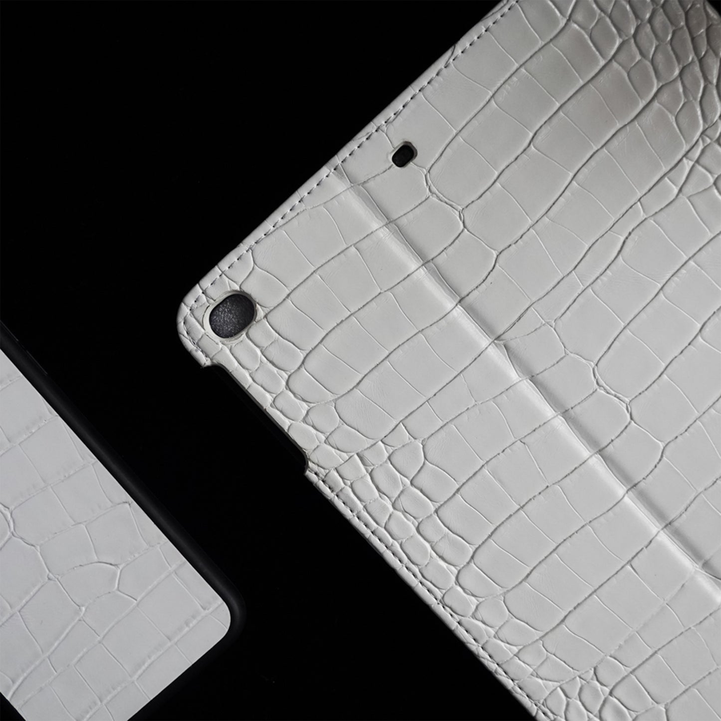 Crocodile Style & Athena White with Pencil Holder iPad Case